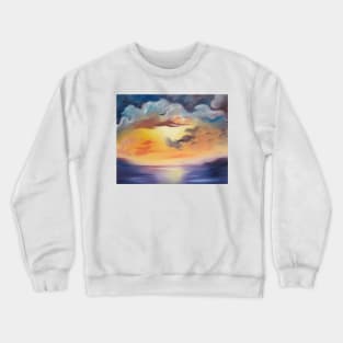 Cloud Dreaming, clouds, sky, skyscape, waterscape, ocean, dramatic sky, purple sunset, beautiful ocean sunset, Crewneck Sweatshirt